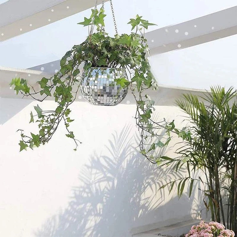 Disco Ball Hanging Planter
