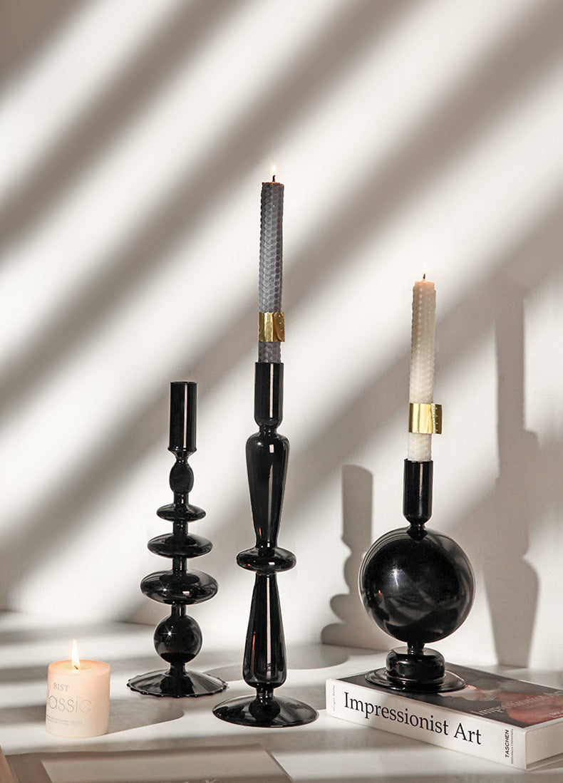 Retro Black Candleholder