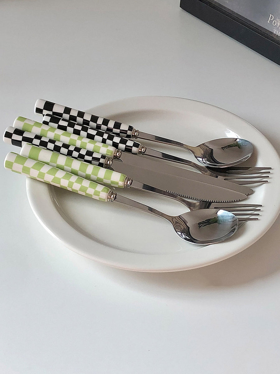 Checkerboard Stainless Steel Silverware