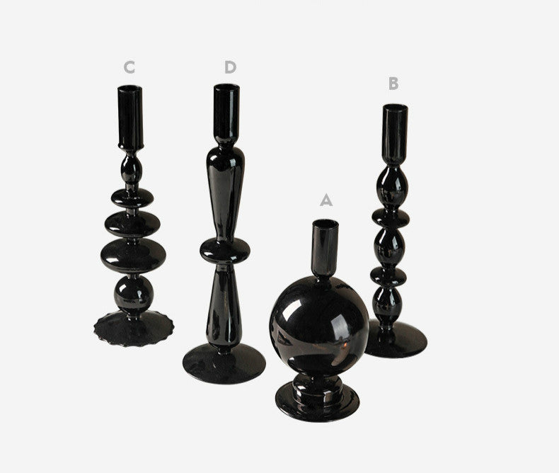 Retro Black Candleholder