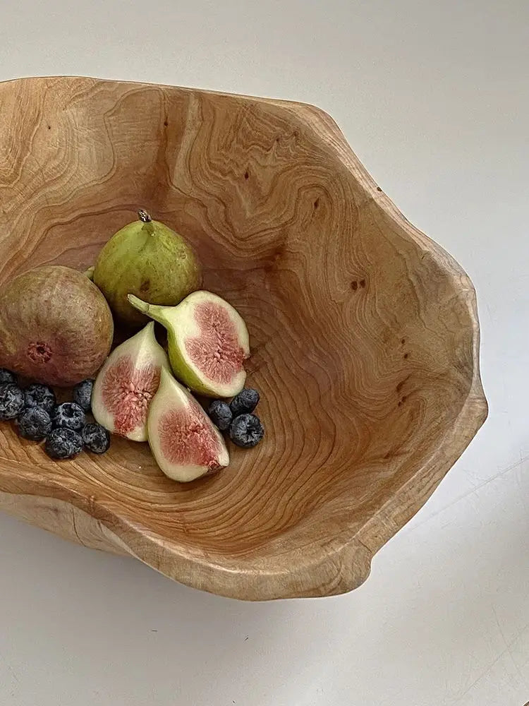 Natural Wood Irregular Fruit Bowl