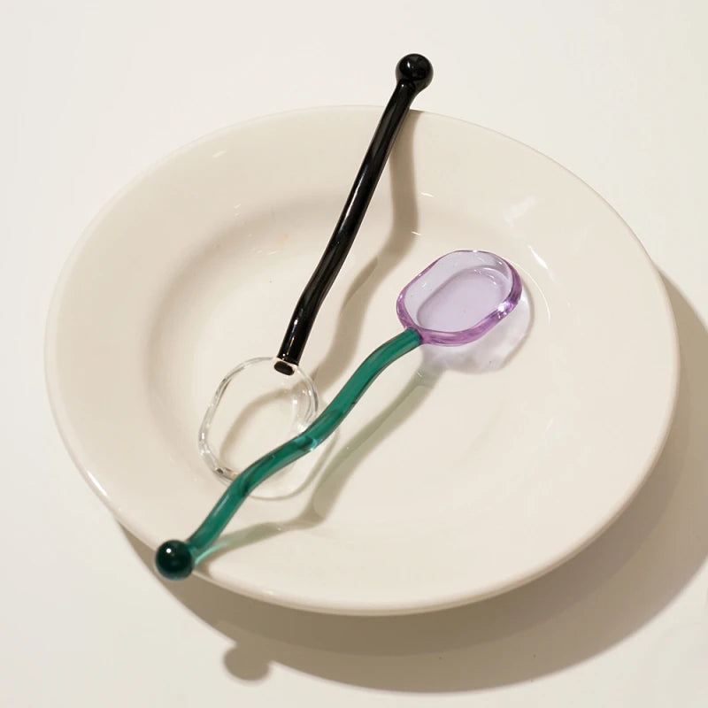 Squiggle Glass Spoons