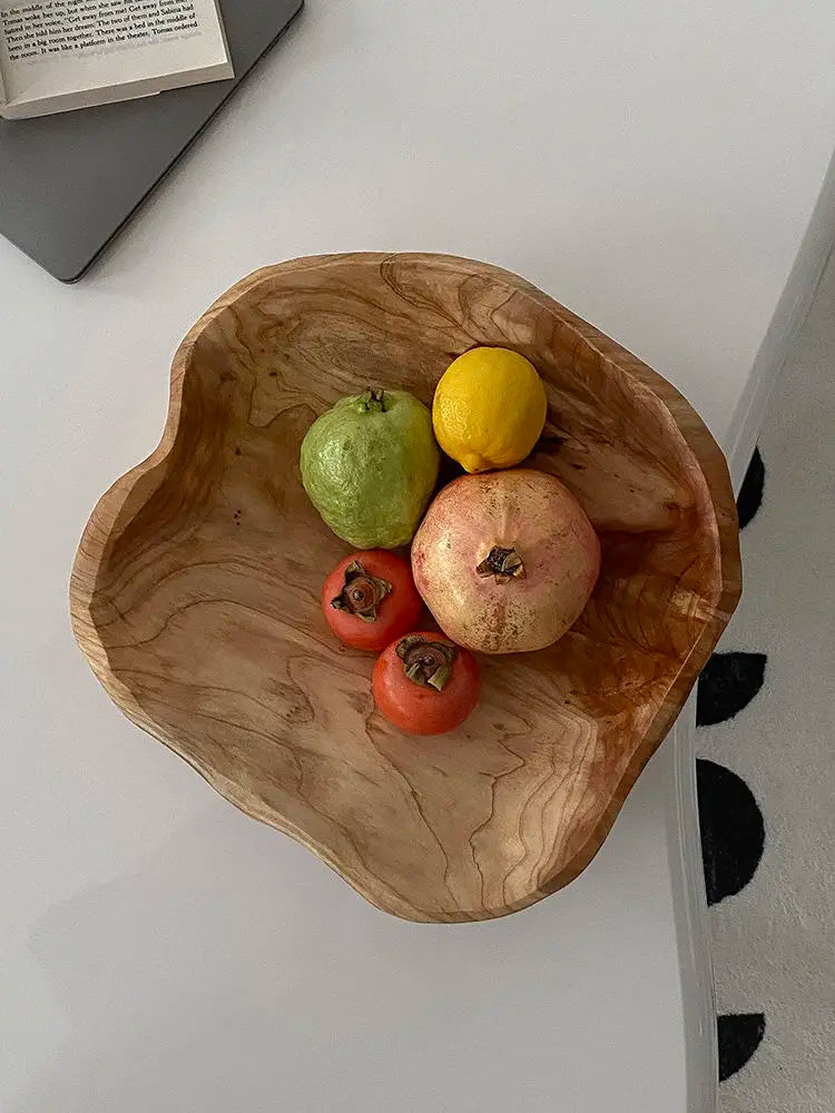 Natural Wood Irregular Fruit Bowl