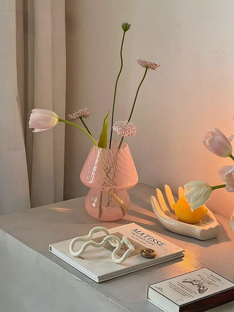 Glass Mushroom Table Vase