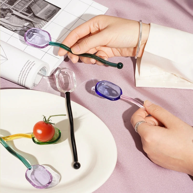 Squiggle Glass Spoons