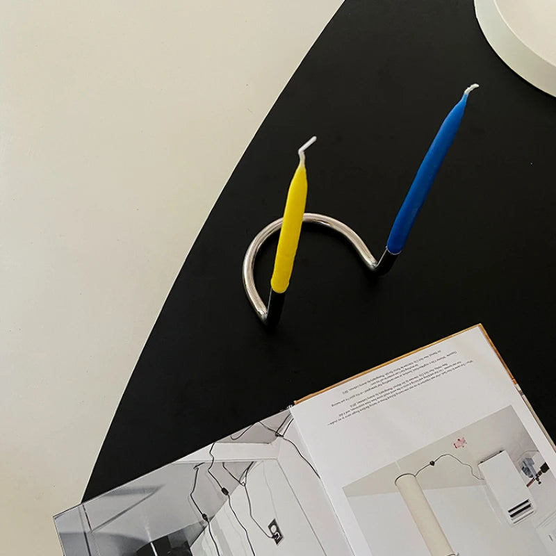 Stainless Steel Twin Tube Candle Holder