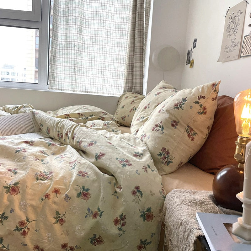 100% Cotton Retro Floral Sheet Set