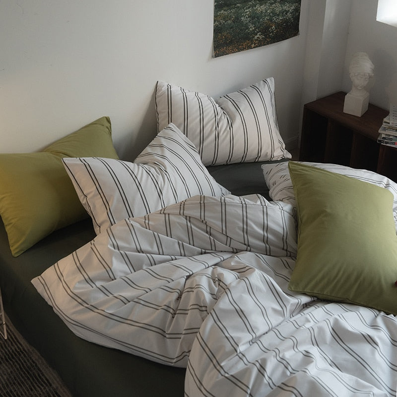 Green Striped Sheet Set