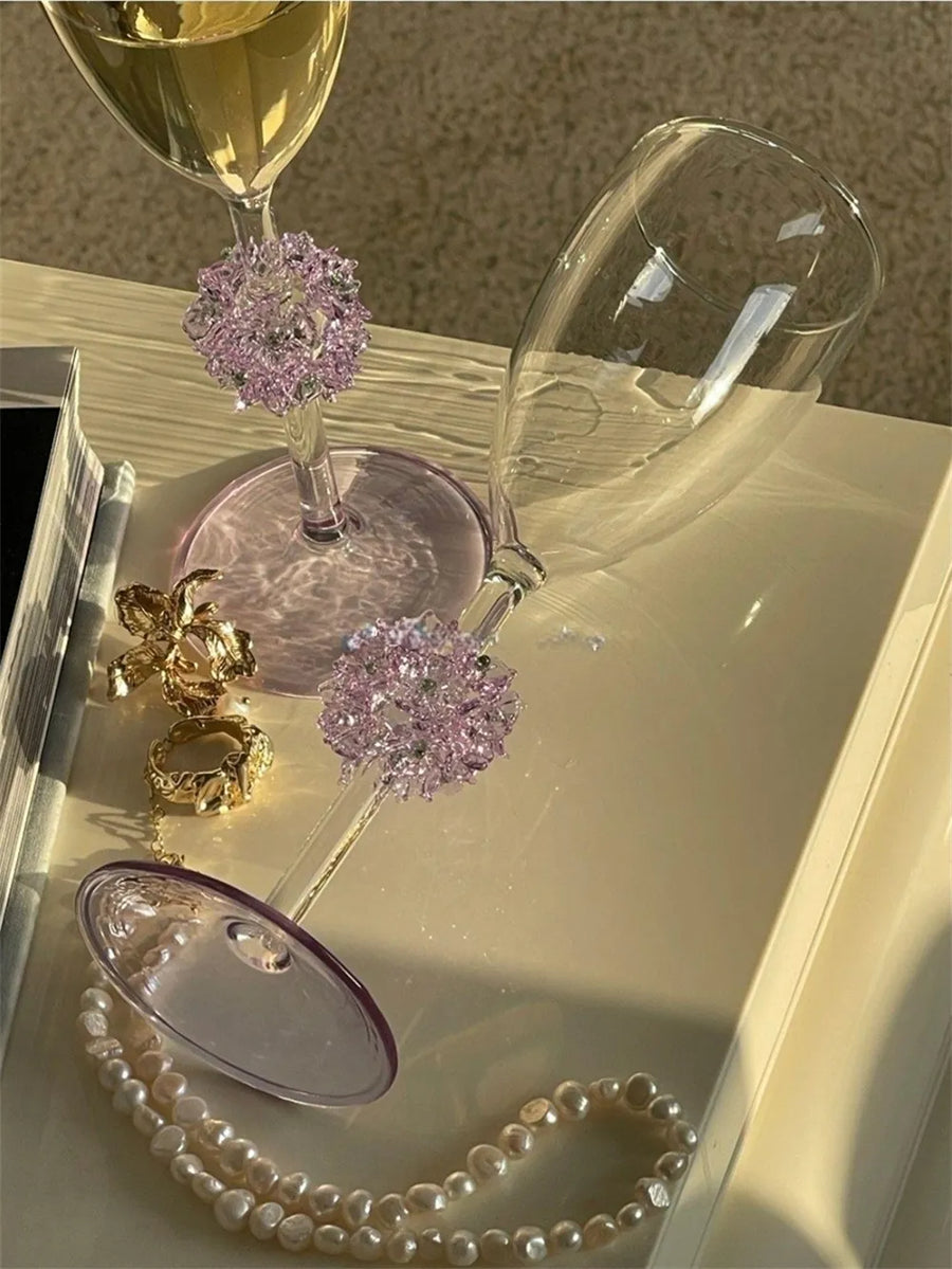 Hydrangea Sparkle Champagne Glass
