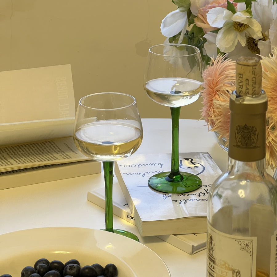 Emerald Champagne Glasses - 2pc set