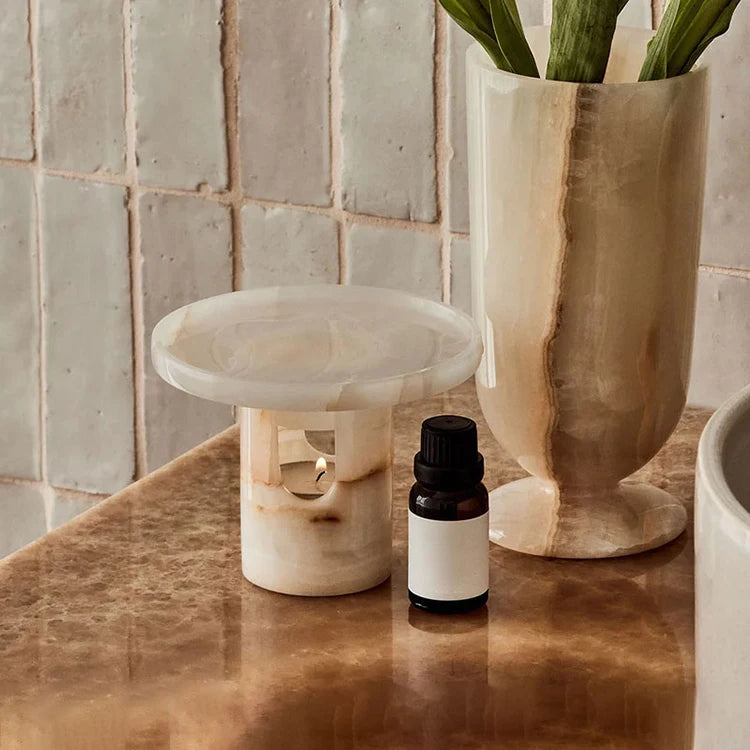 Natural Stone Marble Candle Holder