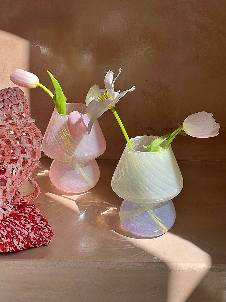 Glass Mushroom Table Vase
