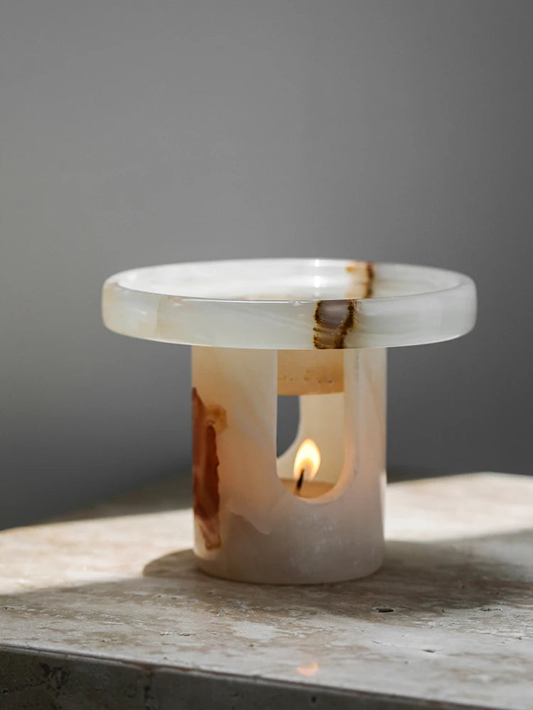 Natural Stone Marble Candle Holder