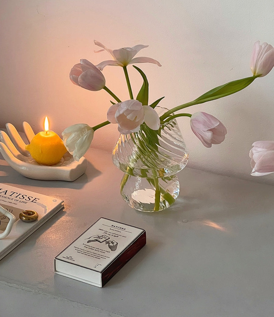 Glass Mushroom Table Vase