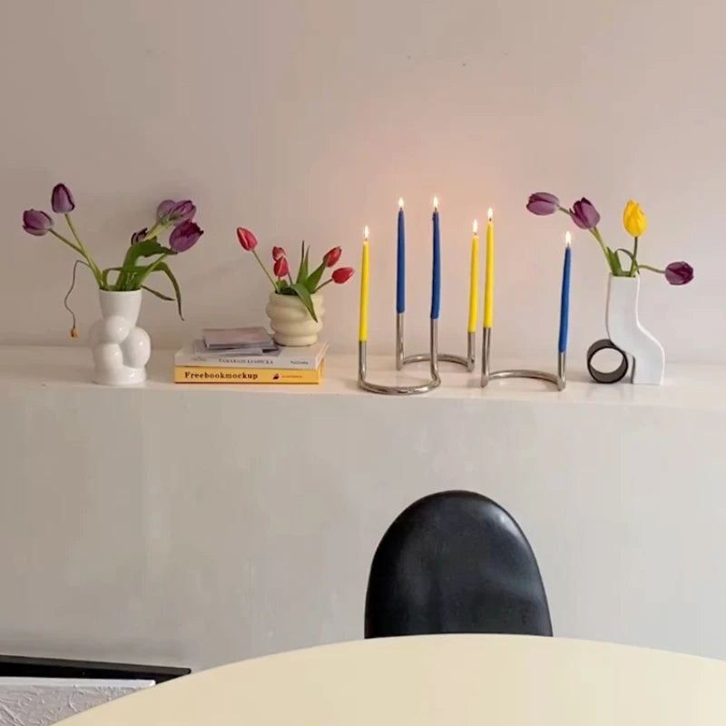 Stainless Steel Twin Tube Candle Holder