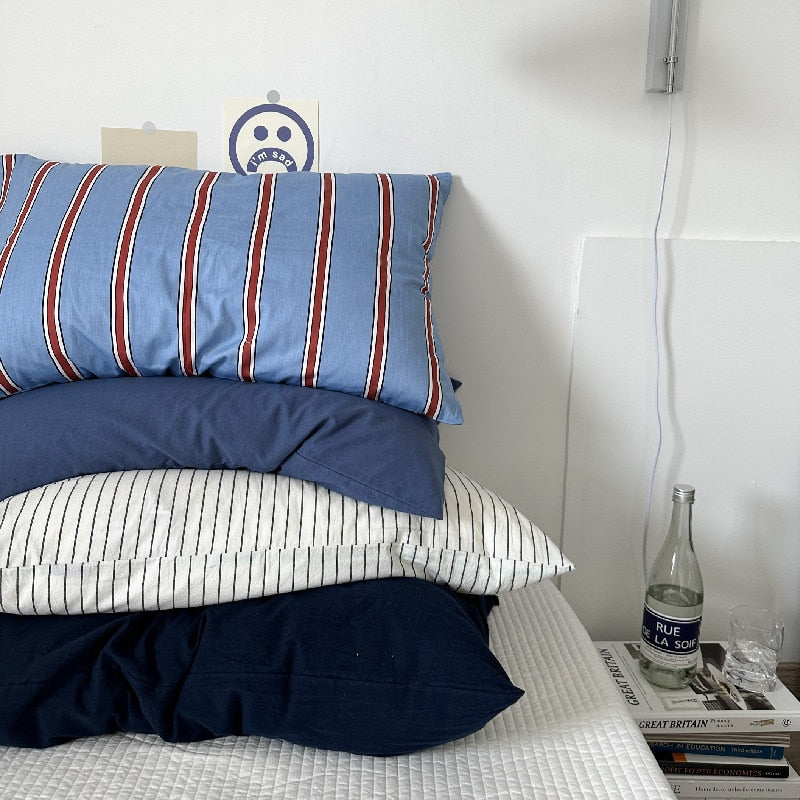 100% Cotton Striped Pillowcases 1pc