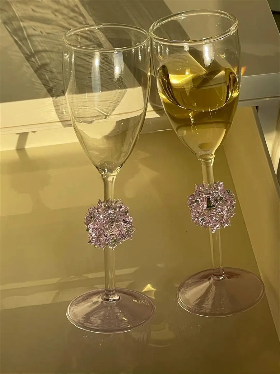 Hydrangea Sparkle Champagne Glass