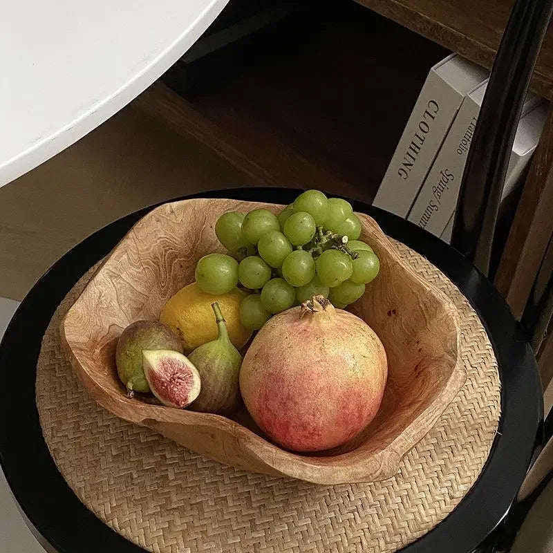 Natural Wood Irregular Fruit Bowl