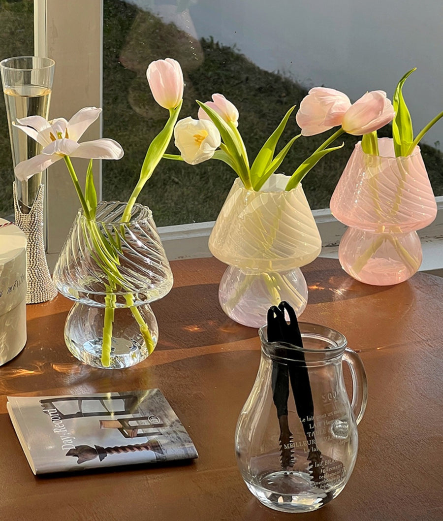 Glass Mushroom Table Vase
