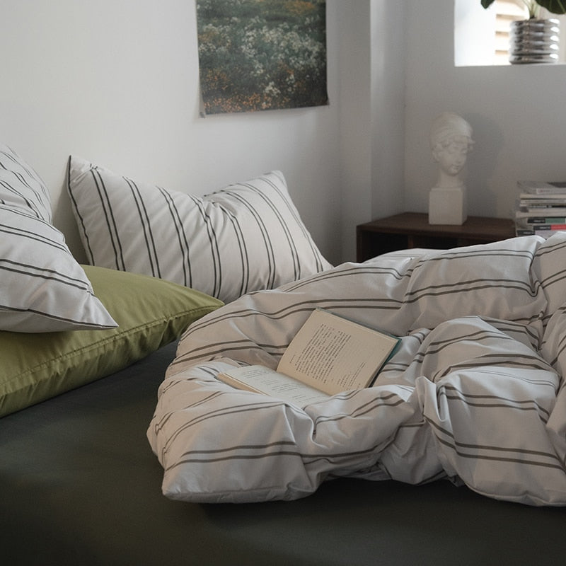 Green Striped Sheet Set