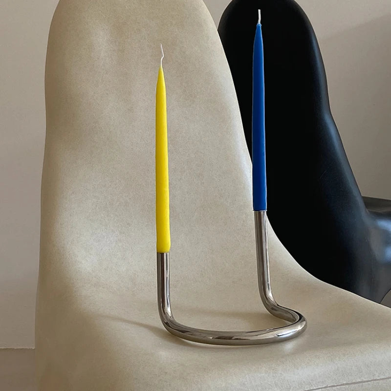 Stainless Steel Twin Tube Candle Holder