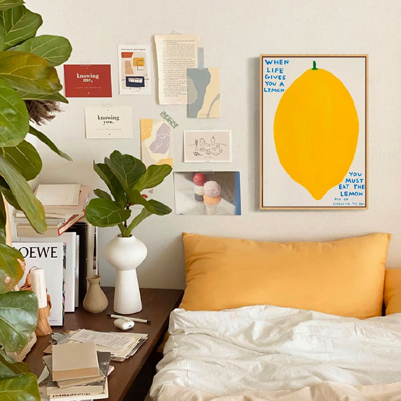 Lemon / Blue Chair Canvas Print