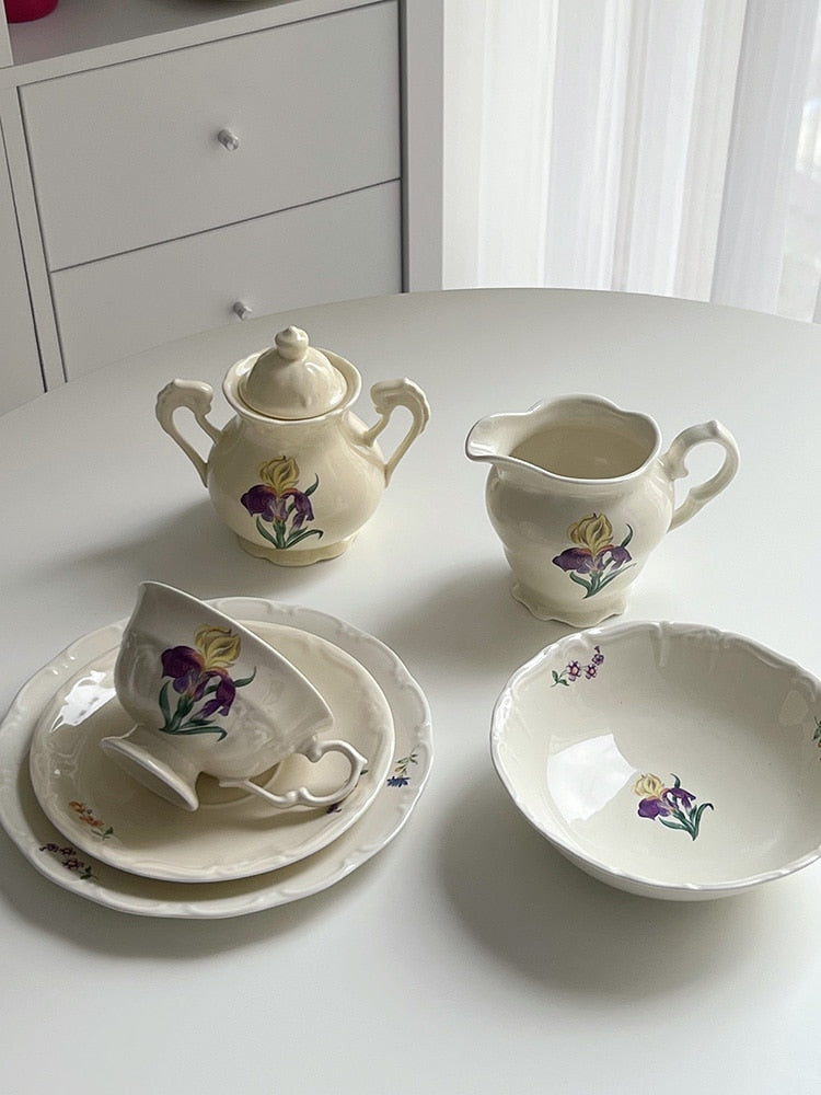 French Iris Ceramic Tableware
