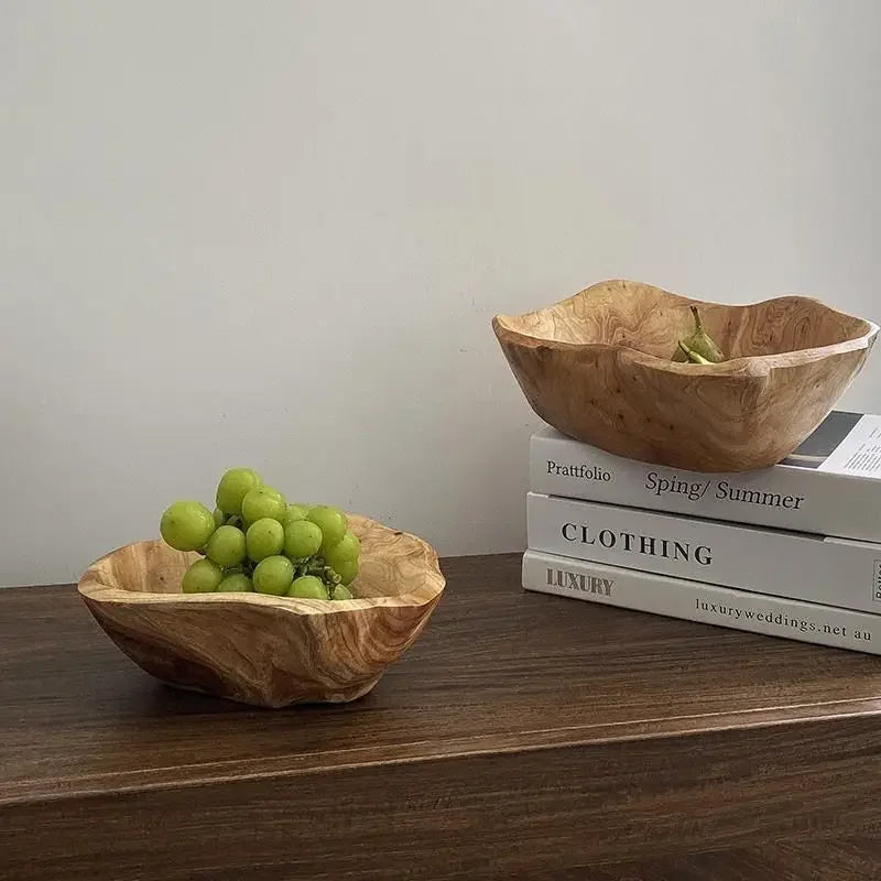 Natural Wood Irregular Fruit Bowl