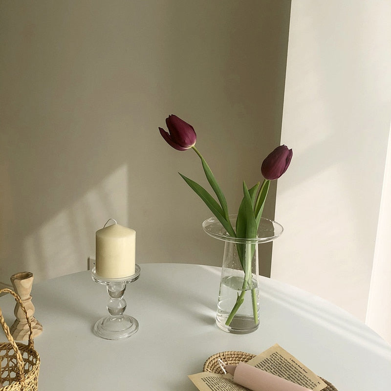 Transparent Glass Flower Vase