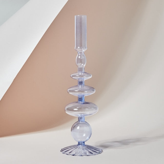 Retro Glass Candlestick Holder