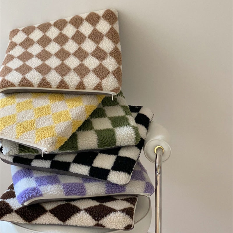 Checkerboard Fleece Cushion