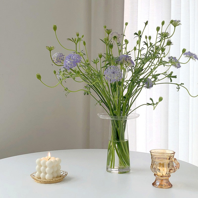 Transparent Glass Flower Vase