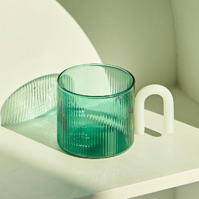 Colorful Handle Ripple Coffee Cup