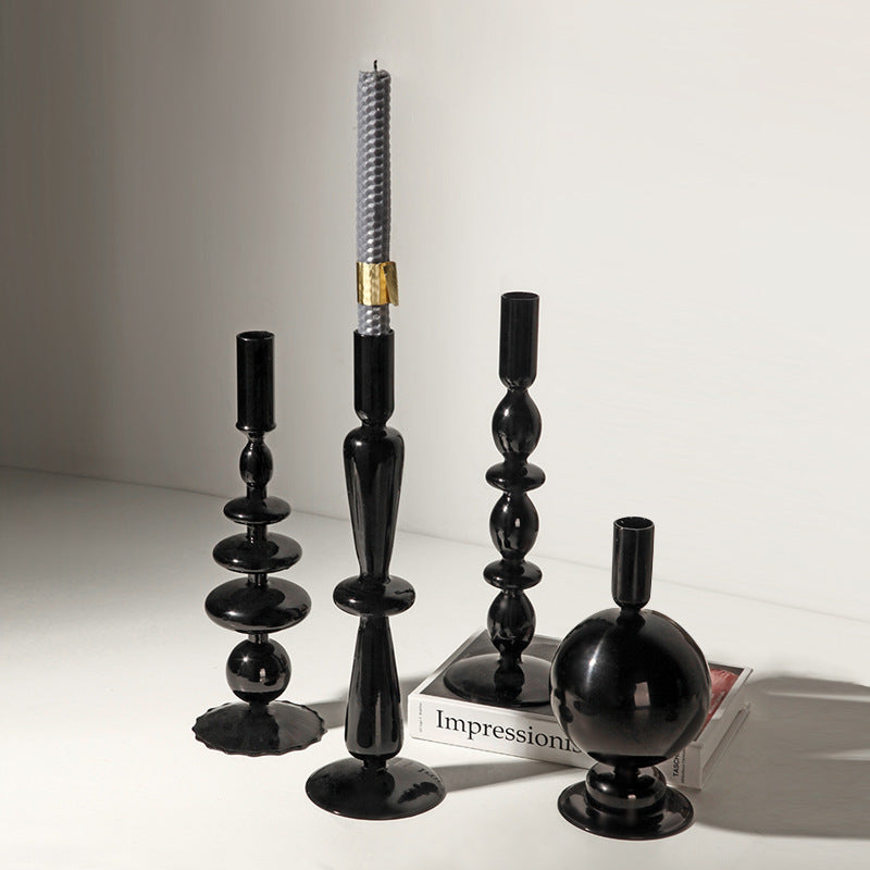 Retro Black Candleholder